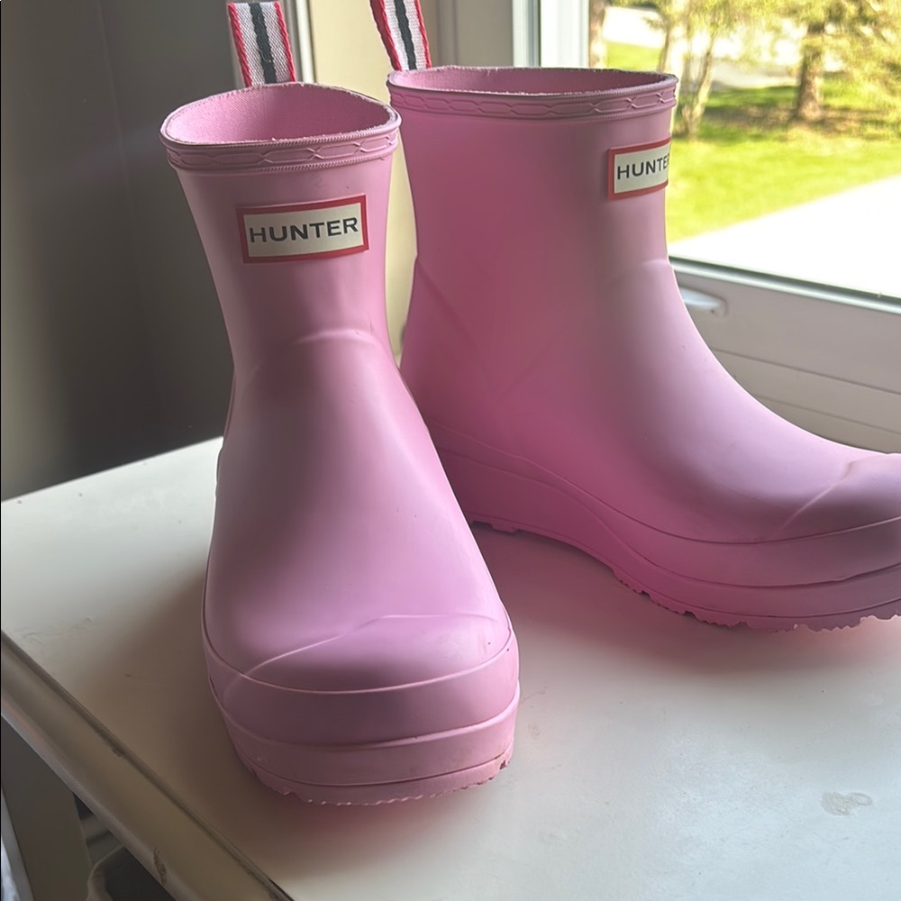 Hunter Blush Pink Waterproof Boots worn ONCE